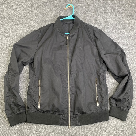 AllSaints Other - AllSaints Bassett Bomber Jacket Mens Medium Black Full Zip MJ006R Lightweight